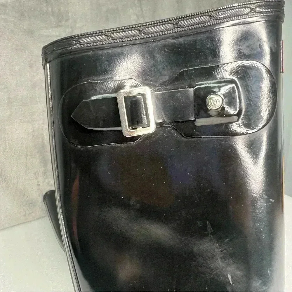 Hunter Original Glossy‎ Black Tall Rain Boots Womens Sz 6